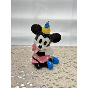 Schmid vintage Minnie Mouse ornament pink dress-Slightly Used 3”. Pretty!